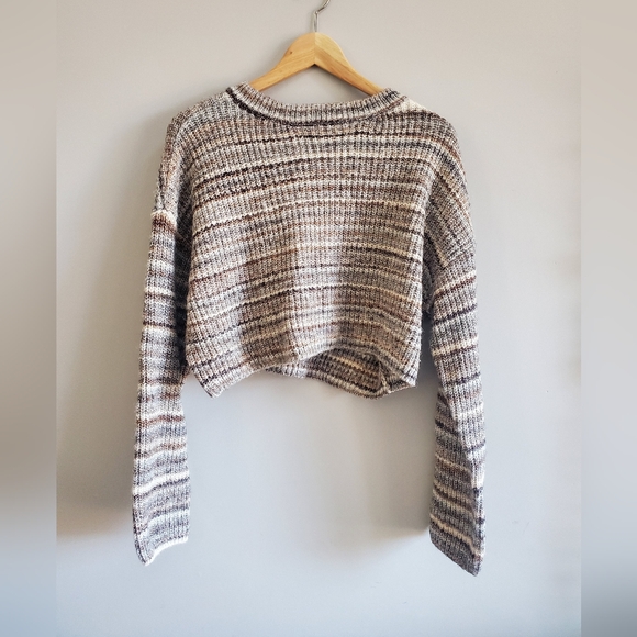 Garage striped crop knit crewneck sweater. Womens medium euc - Picture 8 of 8
